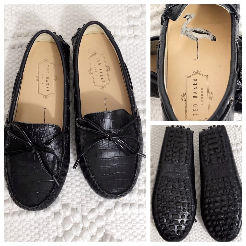 Ted Baker London Penelope Black Leather Faux Croc